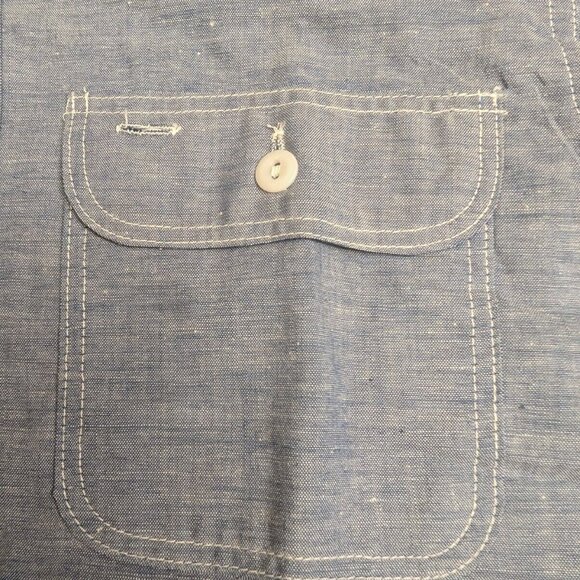 New Ely & Walker Mens Solid Gray/Blue Ultra-Press Western Button Up Shirt Sz 14 - Picture 7 of 16